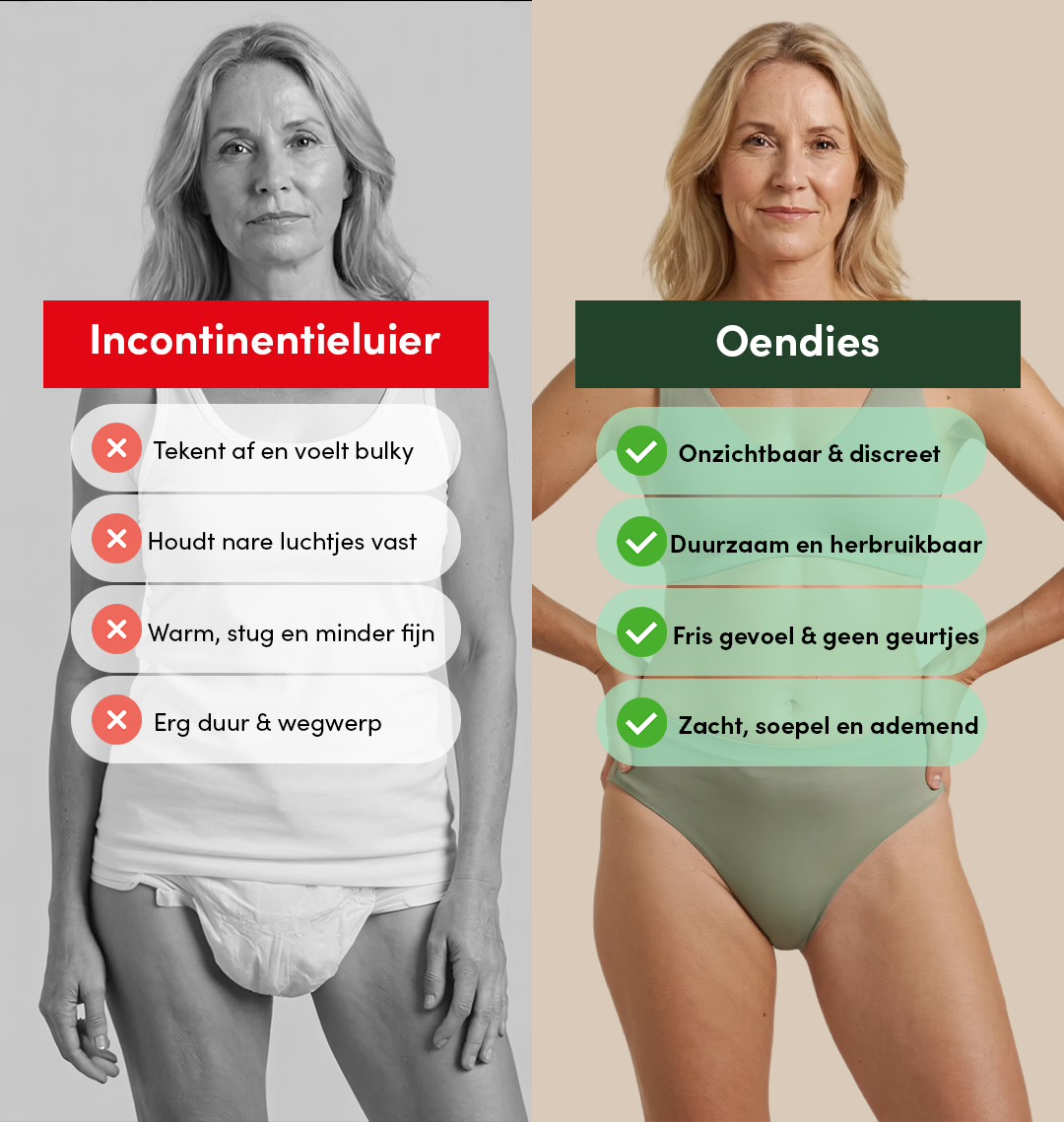 High Waist Brief | Voimakas virtsankarkailu | Erittäin pehmeä & saumaton | 100% vuotosuoja & Luomupuuvilla | Vihreä | Inkontinenssialushousut