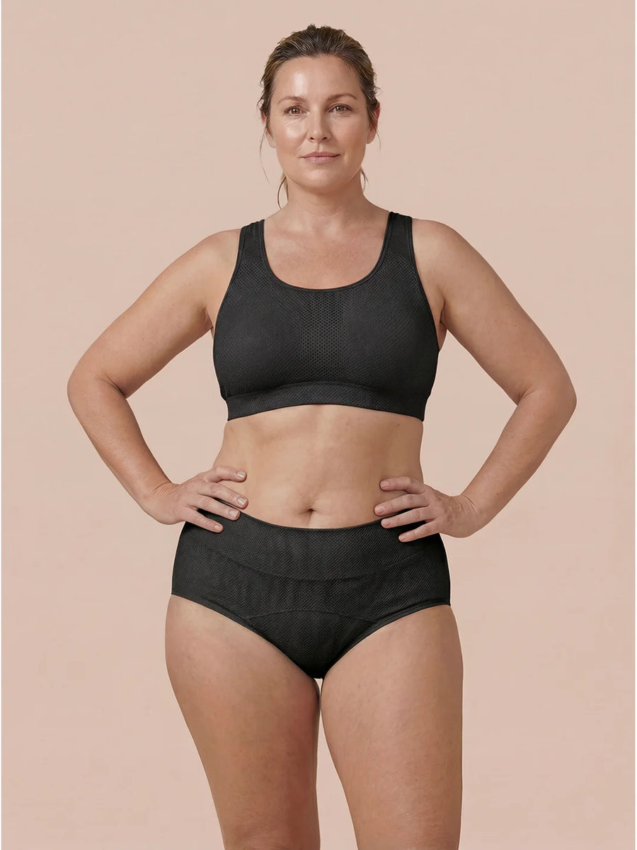 Classic Brief | 100% ochrony przed przeciekaniem, dzień i noc | Czarne | Majtki menstruacyjne