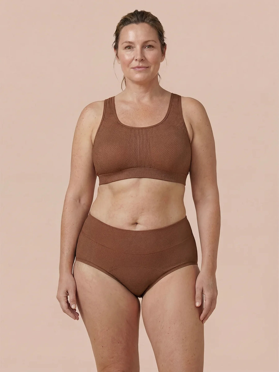 Classic Brief | 100% ochrony przed przeciekaniem, dzień i noc | Karmelowe | Majtki menstruacyjne