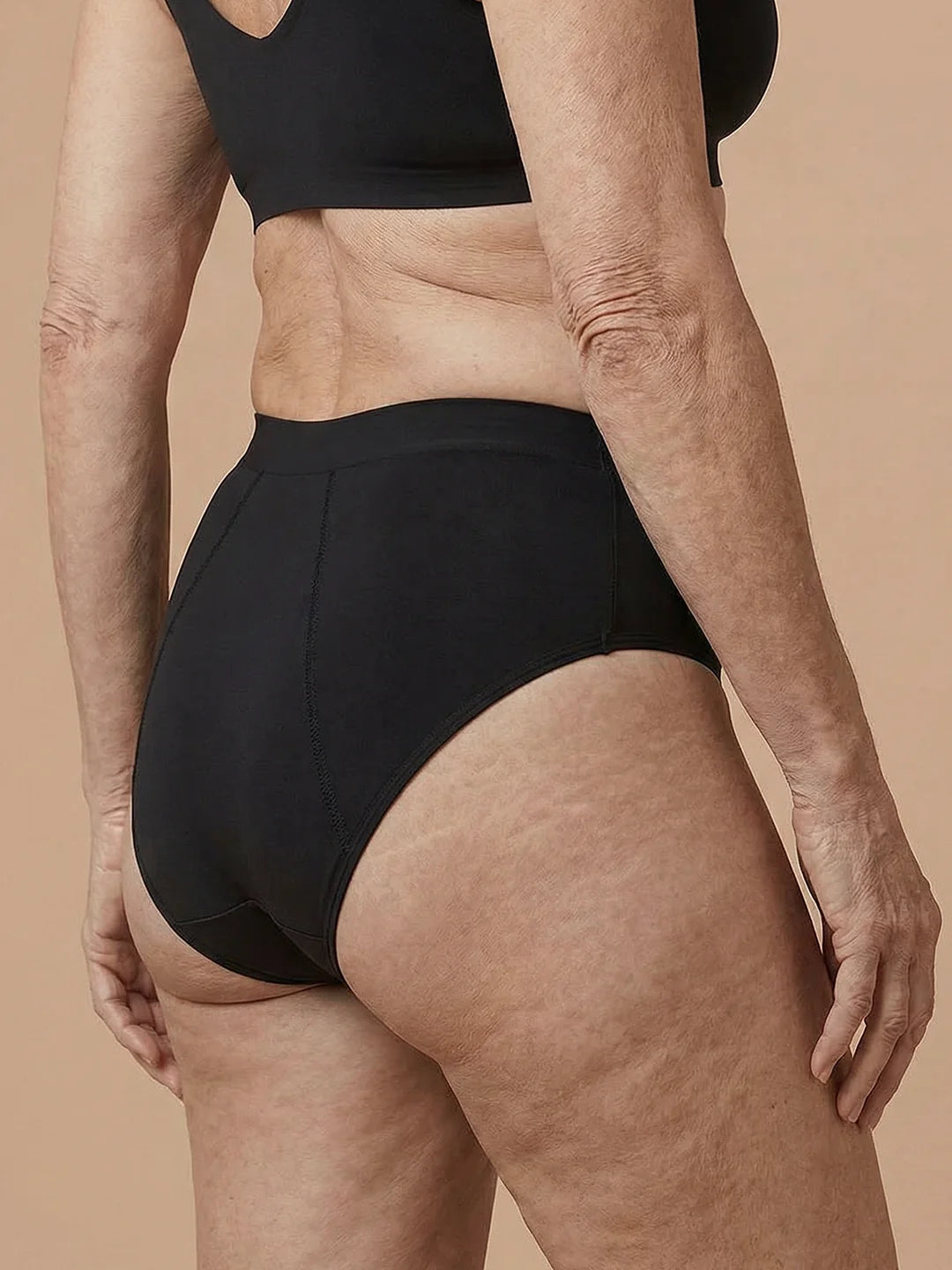 Bezszwowe Majtki | lekkie nietrzymanie moczu | Ultra miękkie i bezszwowe | 100% ochrony przed przeciekaniem i bawełna organiczna | Czarne