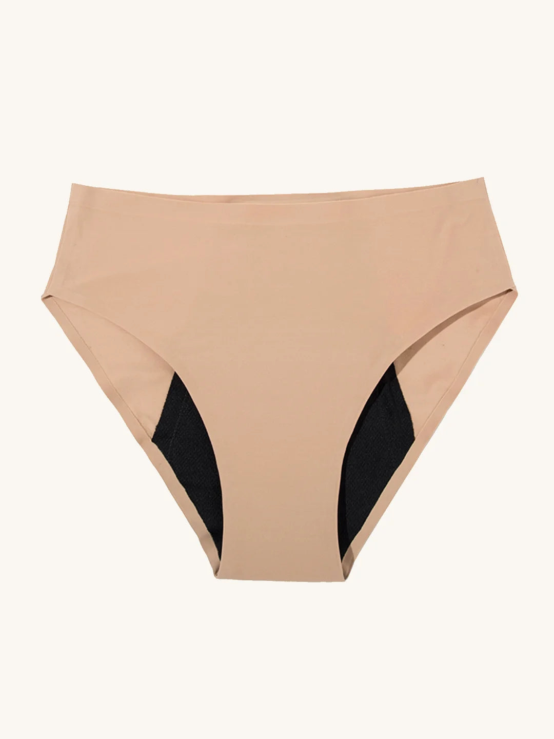 High Waist Brief | Perda de urina intensa | Ultramacio e sem costuras | 100% à prova de fugas e Algodão Orgânico | Apricot | Cuecas para incontinência