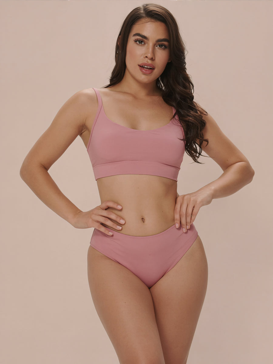 High Waist Brief | 100% à prova de fugas, dia e noite | Rosa