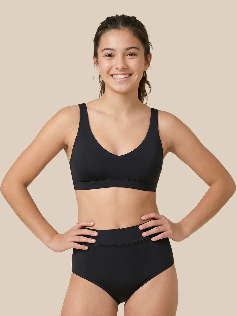 Menstruação Natação Carta Adolescentes | Extra intenso | 100% à prova de vazamentos | Preto