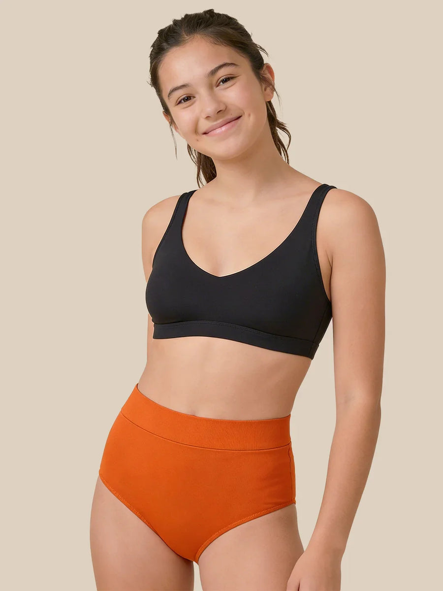 Menstruação Natação Carta Adolescentes | Extra intenso | 100% à prova de vazamentos | Laranja