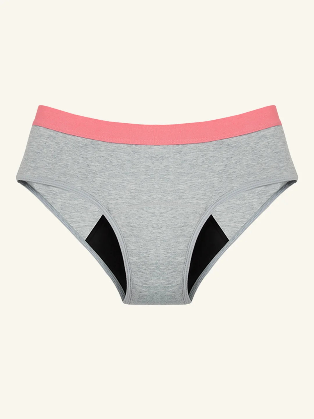 Hipster Brief | 100% à prova de fugas, dia e noite | Cinza salmão