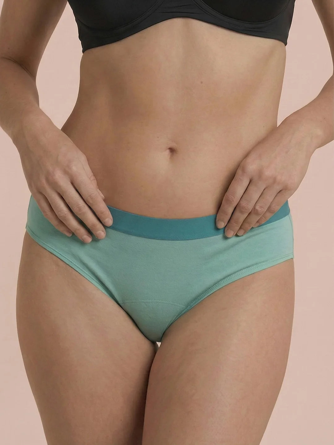 Hipster Brief | 100% à prova de fugas, dia e noite | Menta | Cuecas menstruais