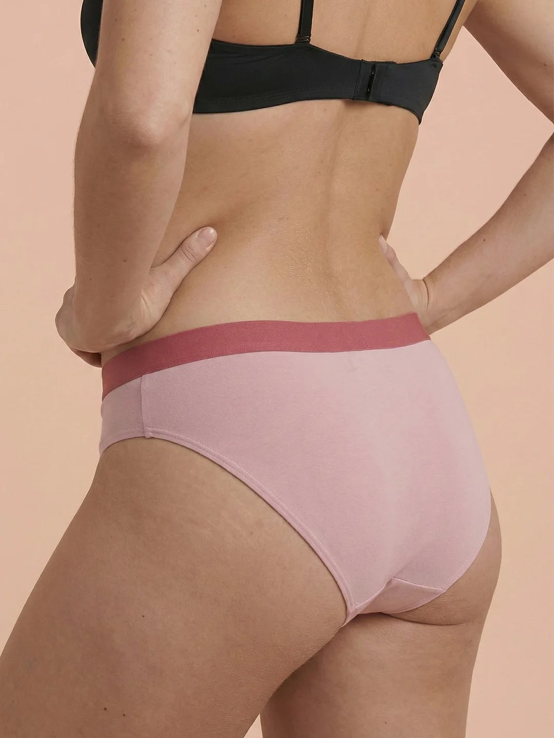 Hipster Brief | 100% à prova de fugas, dia e noite | Rosa | Cuecas menstruais