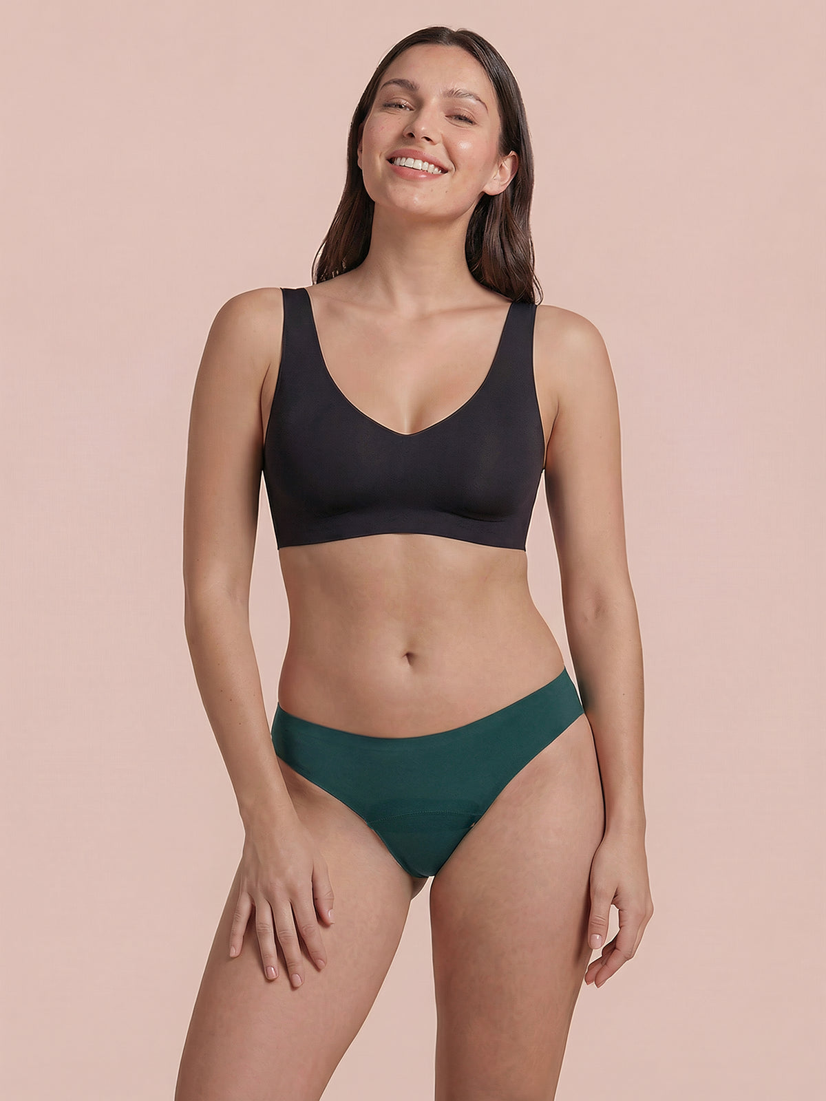 Classic 2.0 Brief | 100% ochrony przed przeciekaniem, dzień i noc | Zielone | Majtki menstruacyjne