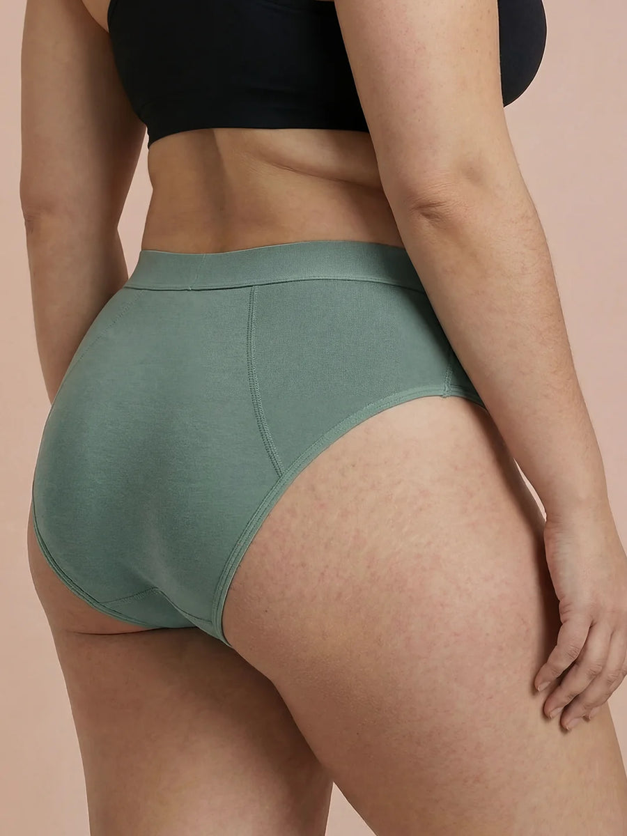 Invisible Hugger | 100% à prova de fugas, dia e noite | Verde | Cuecas menstruais