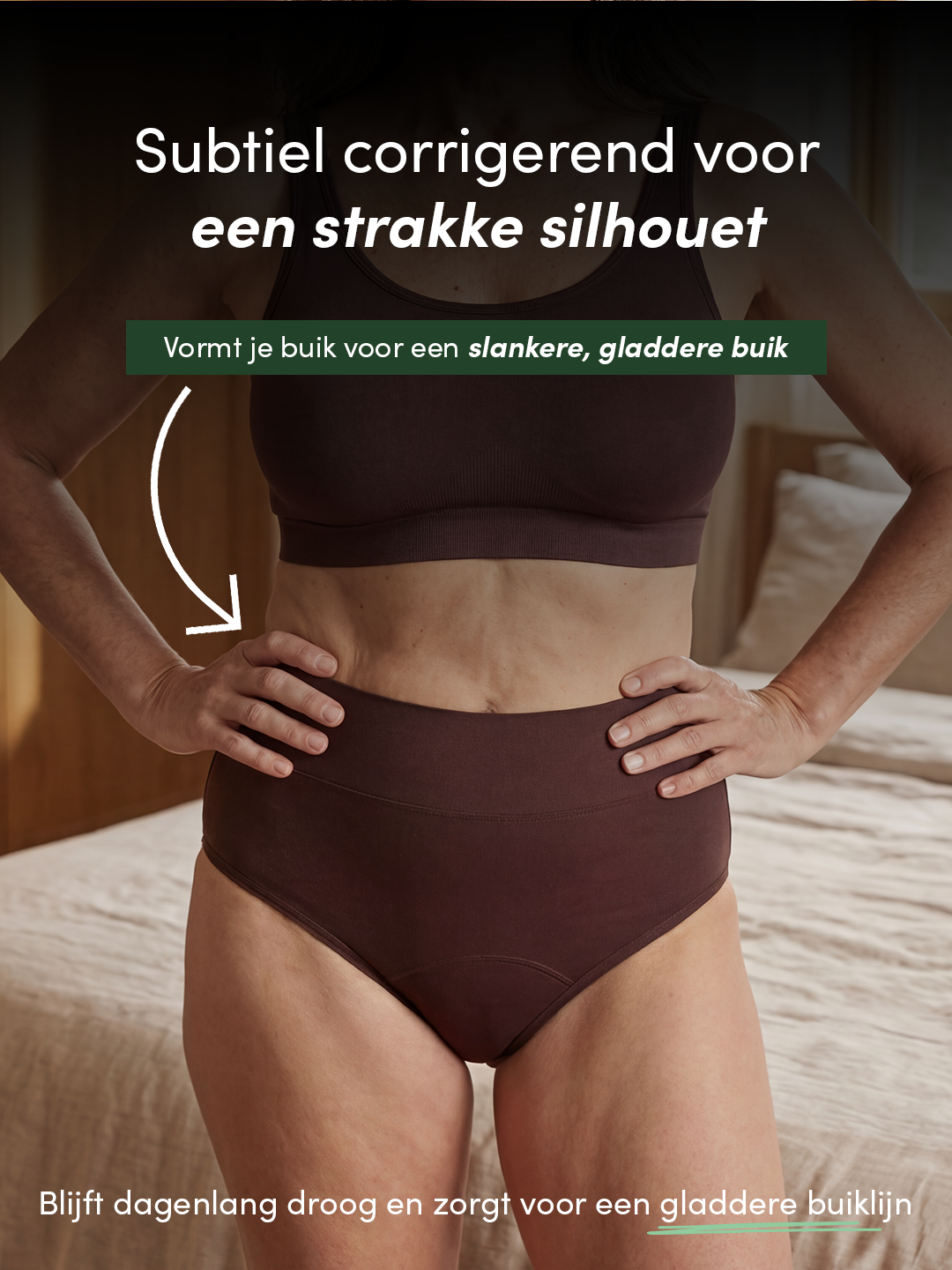 Huggster Brief | Bundel van 10 | Hevig Urineverlies | 100% lekvrij, dag & nacht | Bruin