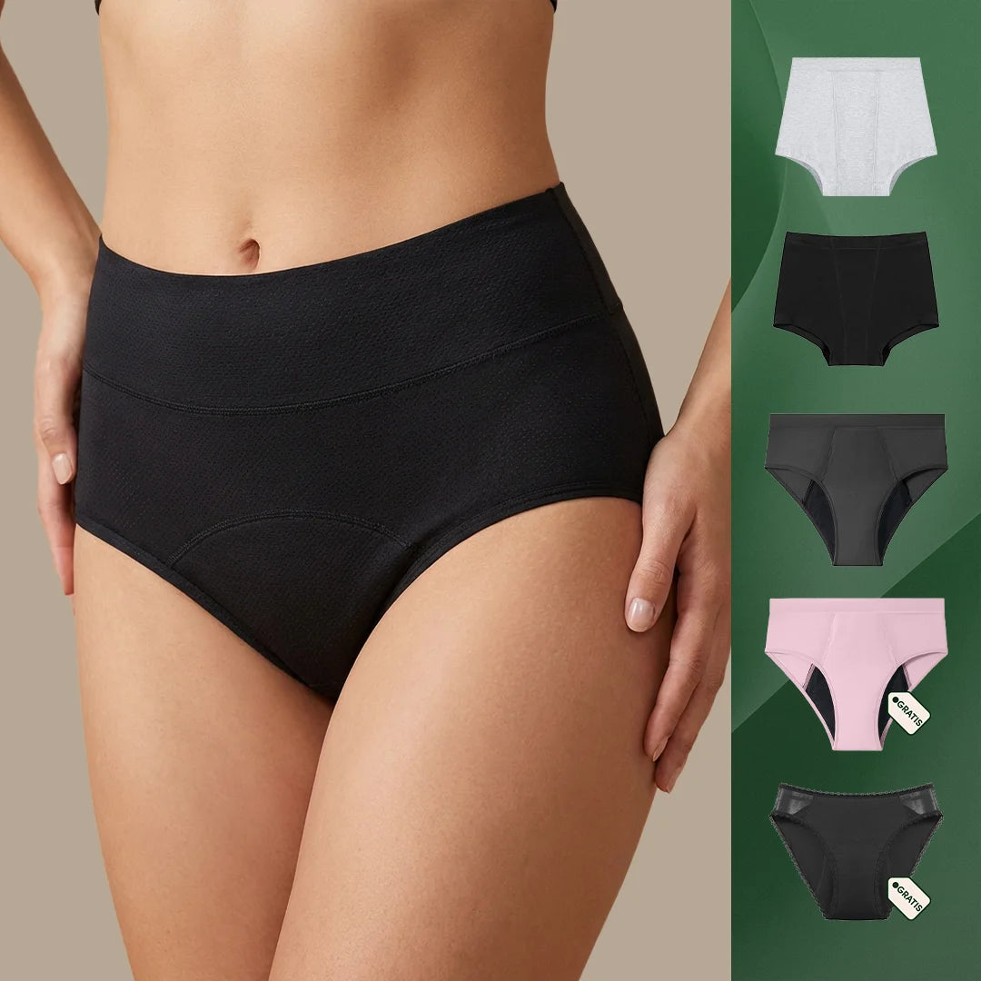Menstruatie ondergoed full gusset bundel, samengestelde set met vijf verschillende slips