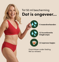 Naadloze Brief | Licht urineverlies | Ultra zacht & naadloos | 100% lekvrij & Organisch Katoen| Rood