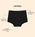 Boxershort Brief para Incontinência | Perda Urinária Intensa | 100% à prova de fugas, dia e noite | Preto