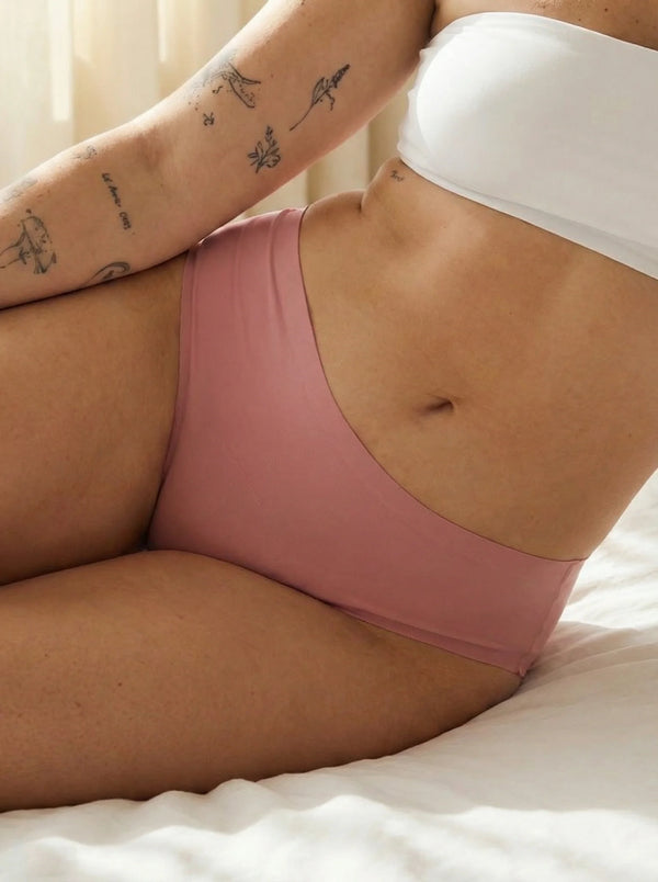 High Waist Brief | Hevig urineverlies | Ultra zacht & naadloos | 100% lekvrij & Organisch Katoen | Roze