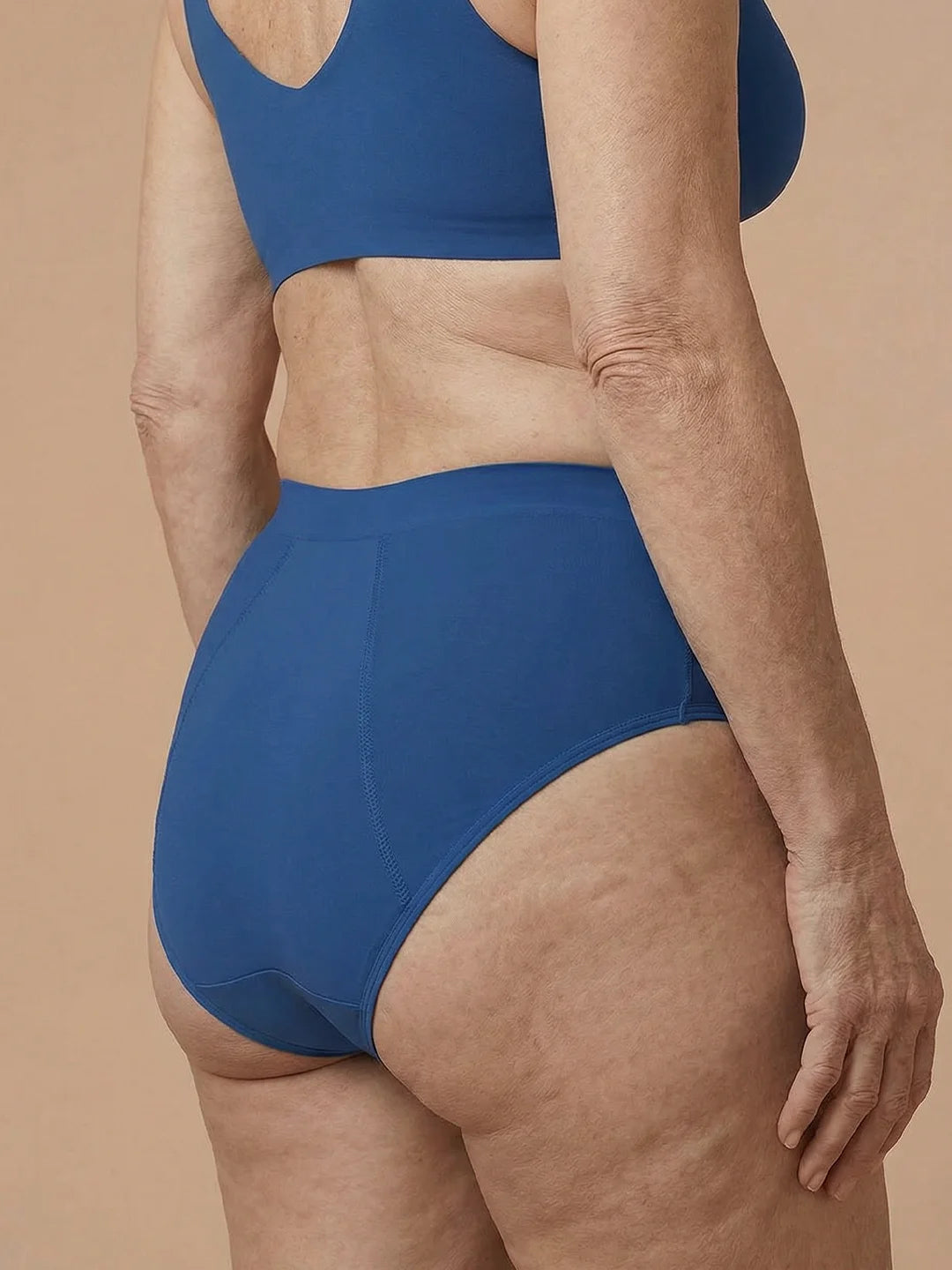 Saumattomat pikkuhousut | Kevyt virtsankarkailu | Erittäin pehmeä & saumaton | 100% vuotosuoja & luomupuuvilla | Sininen | Inkontinenssialushousut