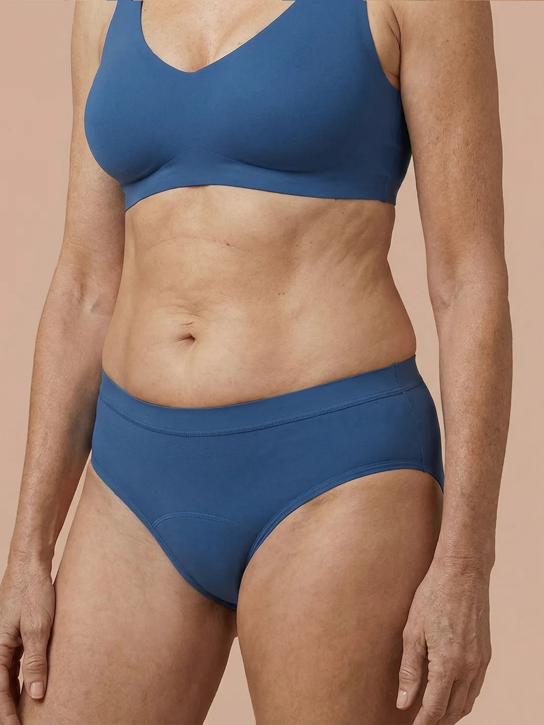 Saumattomat pikkuhousut | Kevyt virtsankarkailu | Erittäin pehmeä & saumaton | 100% vuotosuoja & luomupuuvilla | Sininen | Inkontinenssialushousut