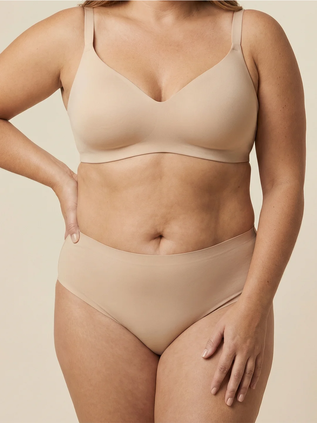 High Waist Brief | Perda de urina intensa | Ultramacio e sem costuras | 100% à prova de fugas e Algodão Orgânico | Apricot | Cuecas para incontinência