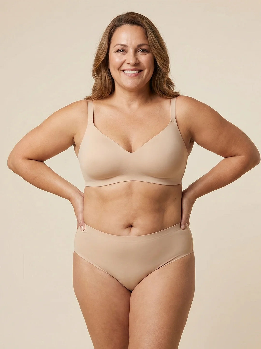 High Waist Brief | Perda de urina intensa | Ultramacio e sem costuras | 100% à prova de fugas e Algodão Orgânico | Apricot | Cuecas para incontinência