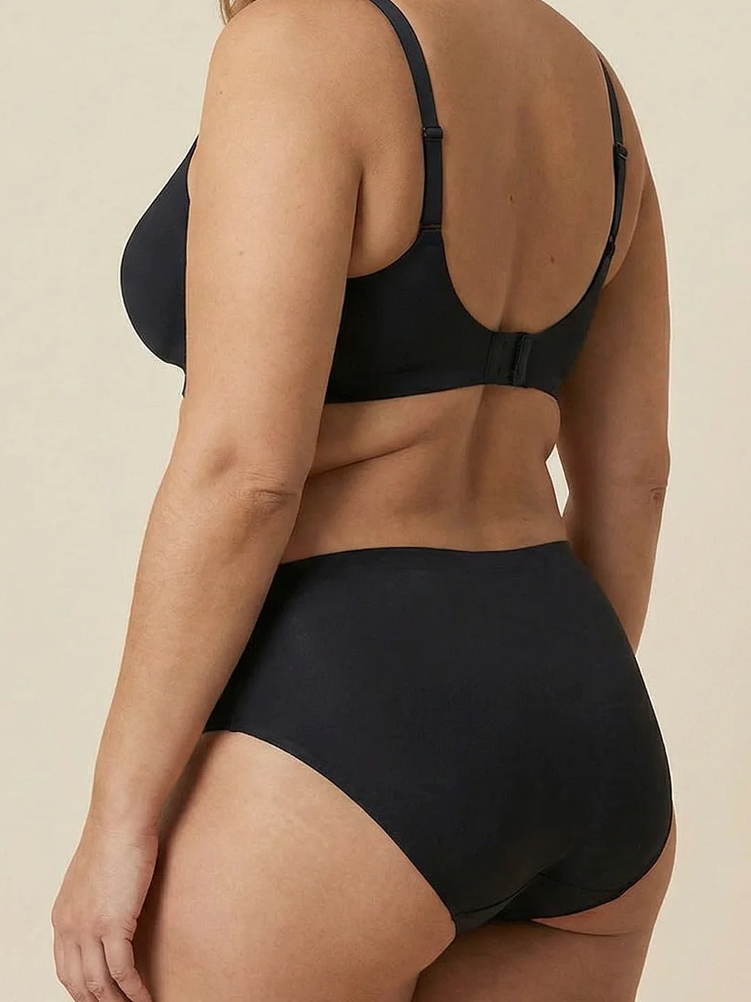 High Waist Brief | Incontinência urinária severa | Ultramacio e sem costuras | 100% à prova de fugas e Algodão Orgânico | Preto