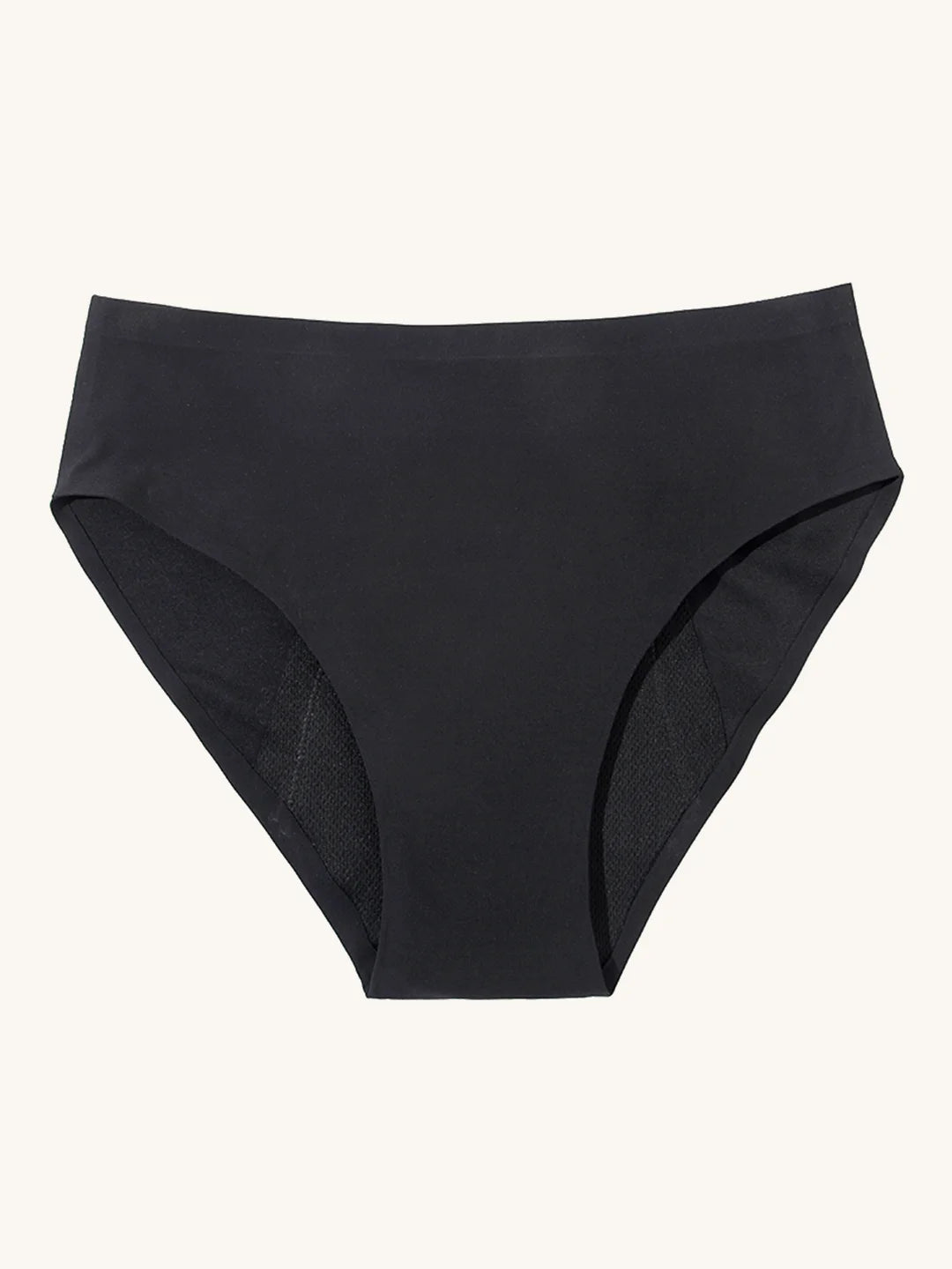 High Waist Brief | Incontinência urinária severa | Ultramacio e sem costuras | 100% à prova de fugas e Algodão Orgânico | Preto