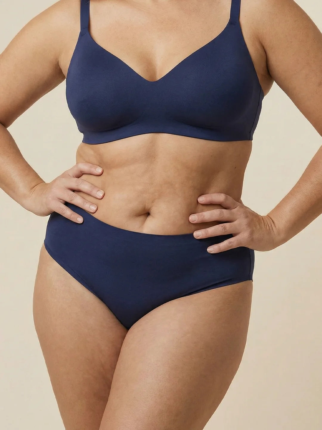 High Waist Brief | Perda de urina intensa | Ultra macio e sem costuras | 100% à prova de fugas e Algodão Orgânico | Azul | Cuecas menstruais | Oendies