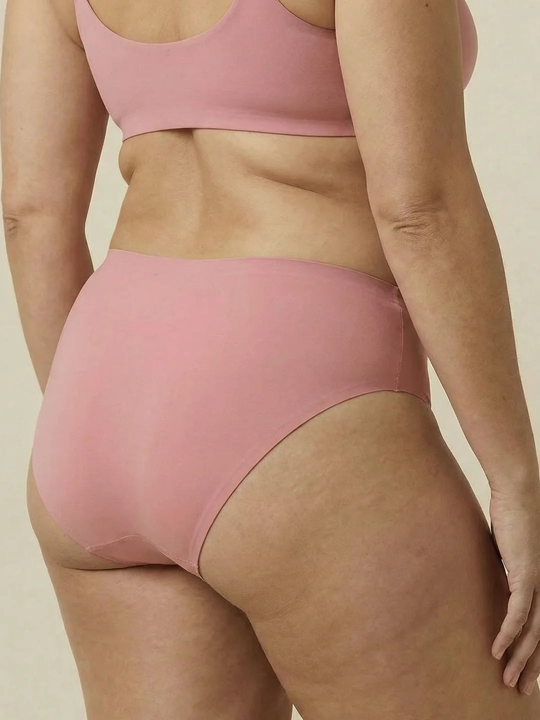 High Waist Brief | Perda de urina intensa | Ultra macio e sem costuras | 100% à prova de fugas e Algodão Orgânico | Rosa