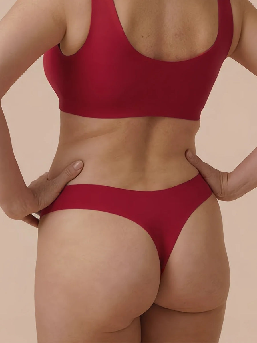 Brazilian Sem Costuras | Ligeira perda de urina | Ultramacio e sem costuras | 100% à prova de fugas e Algodão Orgânico | Vermelho