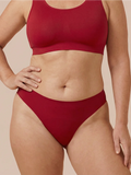 Naadloze Brazilian | Licht urineverlies | Ultra zacht & naadloos | 100% lekvrij & Organisch Katoen | Rood