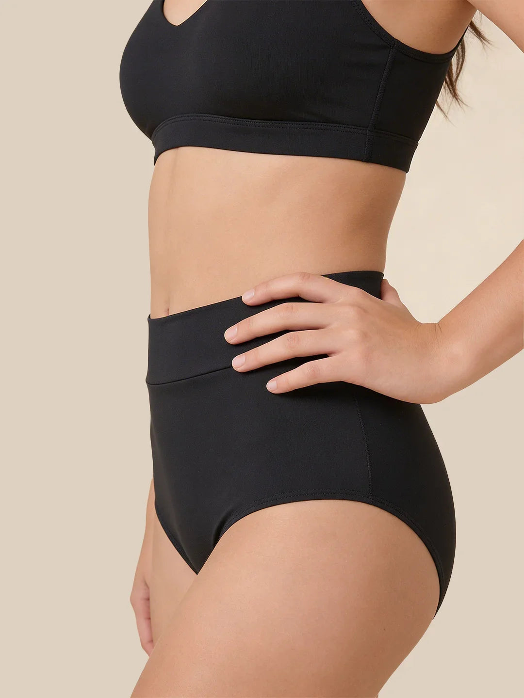 Menstruatie Zwembrief Tieners | Extra hevig | 100% lekvrij | Zwart