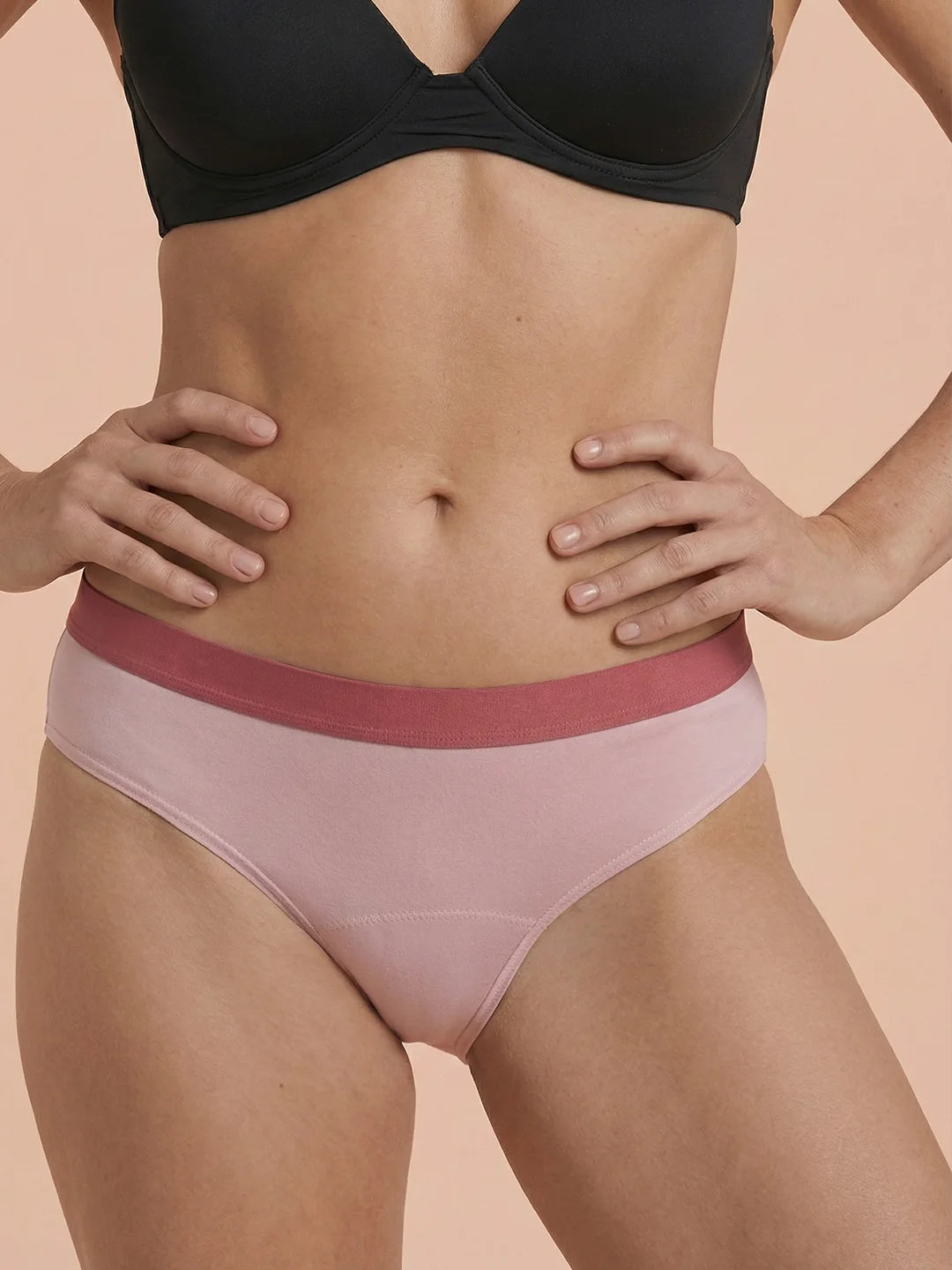 Hipster Brief | 100% ochrony przed przeciekaniem, dzień i noc | Różowe | Majtki menstruacyjne