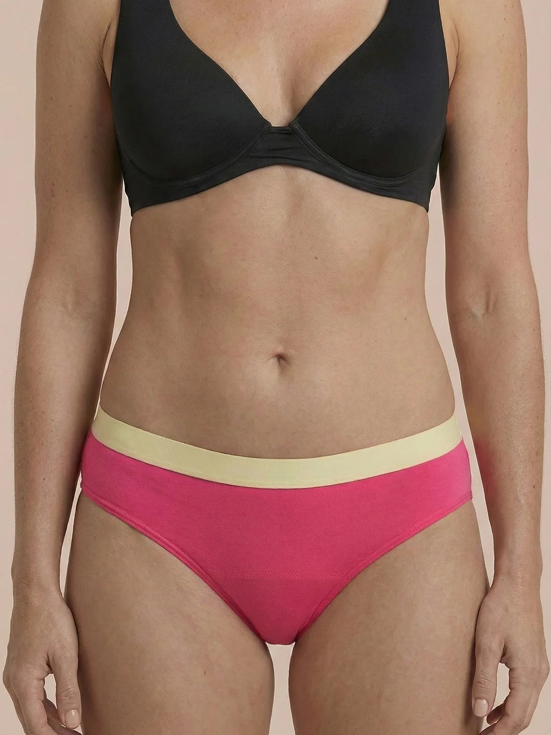 Hipster Brief | 100% ochrony przed przeciekaniem, dzień i noc | Czerwono-żółte | Majtki menstruacyjne