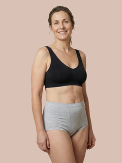 Bokserki na nietrzymanie moczu Brief | Ciężkie nietrzymanie moczu | 100% ochrony przed przeciekaniem, dzień i noc | Szare