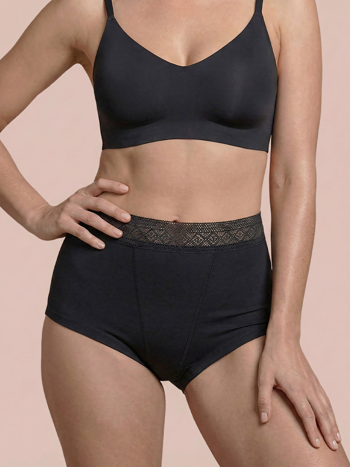 Boyfriend Brief 2.0 | 100% ochrony przed przeciekaniem, dzień i noc | Czarne | Majtki menstruacyjne