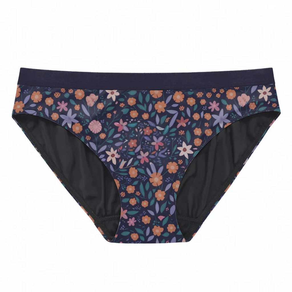 Oendies SoftShield -  Bloemenpatroon V2 - Menstruatie ondergoed tieners