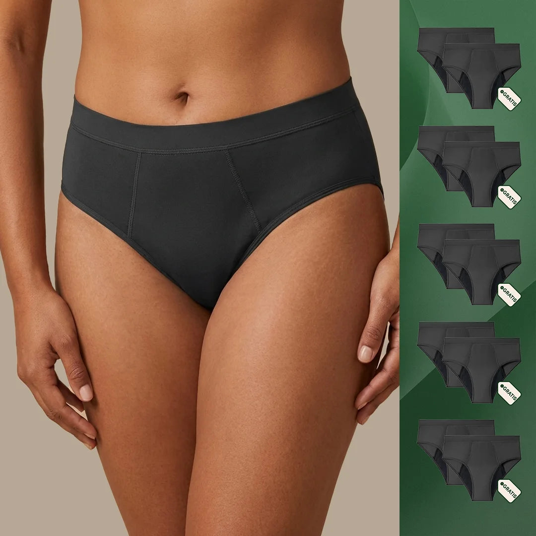 Menstruatie ondergoed active bundel, samengestelde set met meerdere zwarte briefs