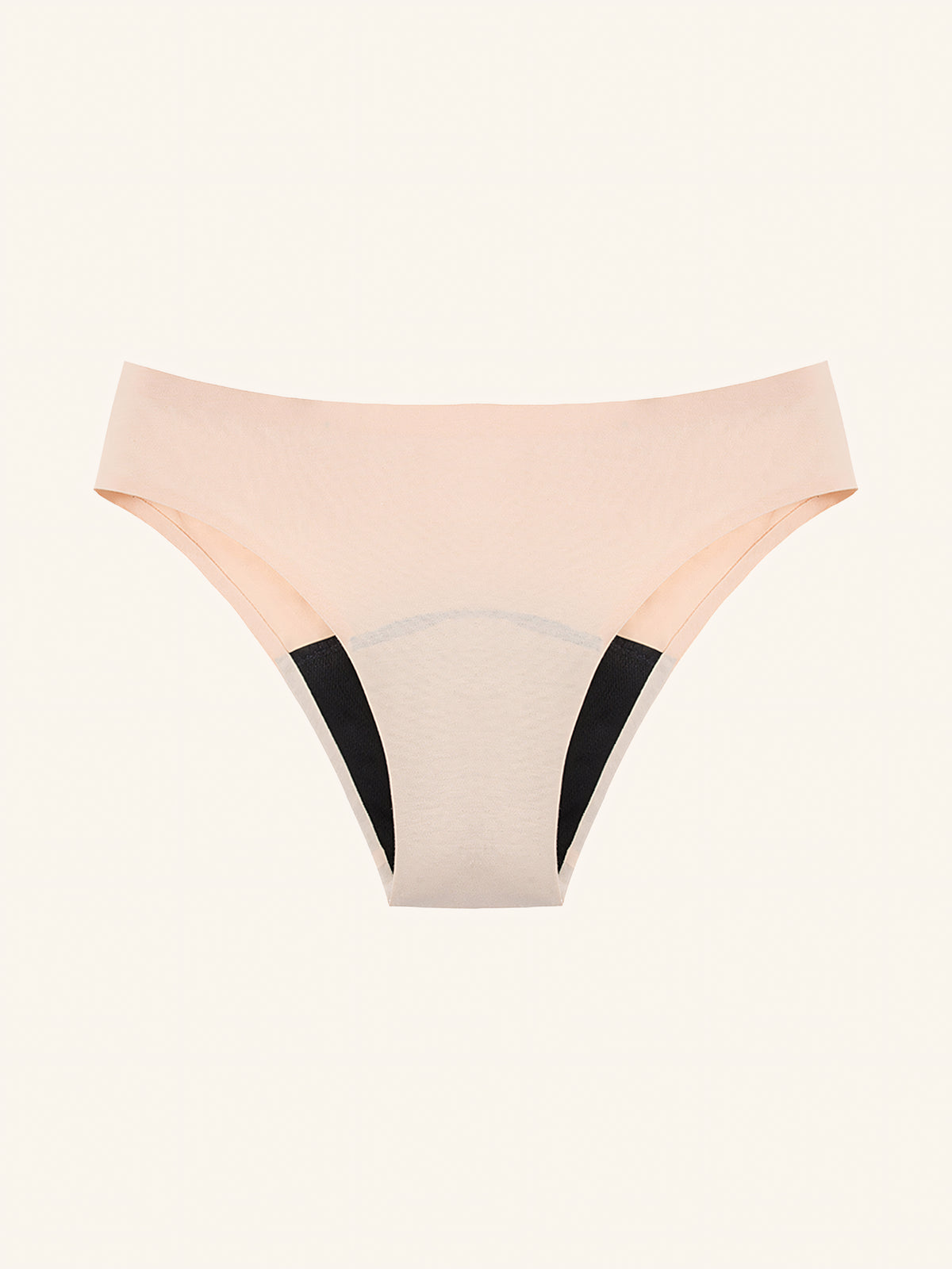 Menstruatie ondergoed apricot, losse classic 2.0 brief in vooraanzicht tegen een lichte achtergrond
